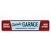 Lizton Sign Shop, Inc Classic Garage City State Custom Aluminum Sign Metal in Blue/Gray/Red | 4 H x 18 W x 0.04 D in | Wayfair 1537-A418