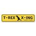 Lizton Sign Shop, Inc T Rex Crossing Aluminum Sign Metal in Black/Gray/Yellow | 6 H x 24 W x 0.063 D in | Wayfair 2046-A624