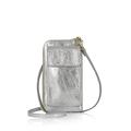 Montte Di Jinne - 100% Made in Italy - Genuine Italian Leather Crossbody Shoulder Bag Lanyard Purse, Gift for Women (SILVER)