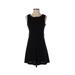 H&M Cocktail Dress - A-Line Crew Neck Sleeveless: Black Solid Dresses - Women's Size 4