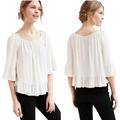 Urban Outfitters Tops | 5/$25 Urban Outfitters Ecote Lydia Boho Flutter Top Size Xs | Color: Cream | Size: Xs