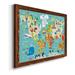 Zoomie Kids Children's World Map - Picture Frame Graphic Art on Canvas Canvas, Solid Wood in Black/Blue/Green | 20 H x 17 W x 1.5 D in | Wayfair