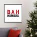 The Holiday Aisle® Bah Humbug Red & - Floater Frame Textual Art on Canvas in Black | 22 H x 22 W x 1.875 D in | Wayfair