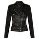 Women's Classic Black Brando Real Cow Hide Leather Biker Motorcycle Jacket M