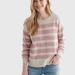 Lucky Brand Textured Knit Sweater - Women's Clothing Tops Sweaters in Pink Stripe, Size 2XL