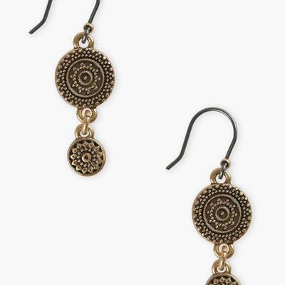 Lucky Brand Etched Drop Earrings - Women's Ladies Accessories Jewelry Earrings in Gold