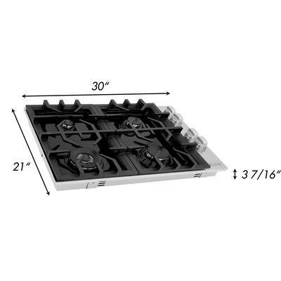 ZLINE 30 in. Dropin Cooktop with 4 Gas Burners and Black Porcelain Top (RC30-PBT) - ZLINE Kitchen and Bath RC30-PBT