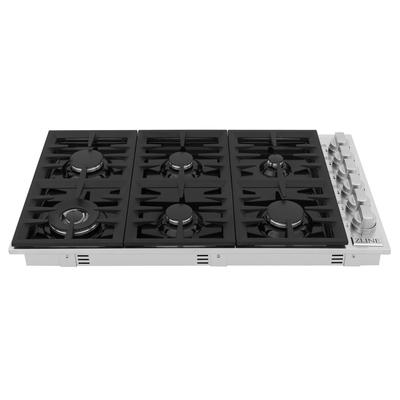ZLINE 36 in. Dropin Cooktop with 6 Gas Brass Burners and Black Porcelain Top (RC-BR-36-PBT) - ZLINE Kitchen and Bath RC-BR-36-PBT
