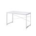 Tennos Office Computer Desk with X-Shape Cross Bar,White&Chrome Finish