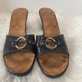 Coach Shoes | Coach Eliza Black Leather Slippers Size 9.5 B | Color: Black | Size: 9.5