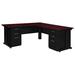Red Barrel Studio® Fusion L Shaped Desk w/ Double Pedestal Drawer Unit Wood in Brown | 29 H x 72 W x 72 D in | Wayfair RDBT2988 41416797