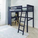 Buhl Twin Solid Wood Loft Bed w/ Built-in-Desk by Viv + Rae™ Wood in Blue | 68.5 H x 79.25 W x 81.5 D in | Wayfair FAFFB768AE8A43E9920ABF5C44D19162