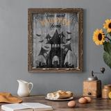 Wexford Home Haunted House - Picture Frame Advertisements on Canvas Canvas, Solid Wood in Black/Blue/Green | 44 H x 31 W in | Wayfair