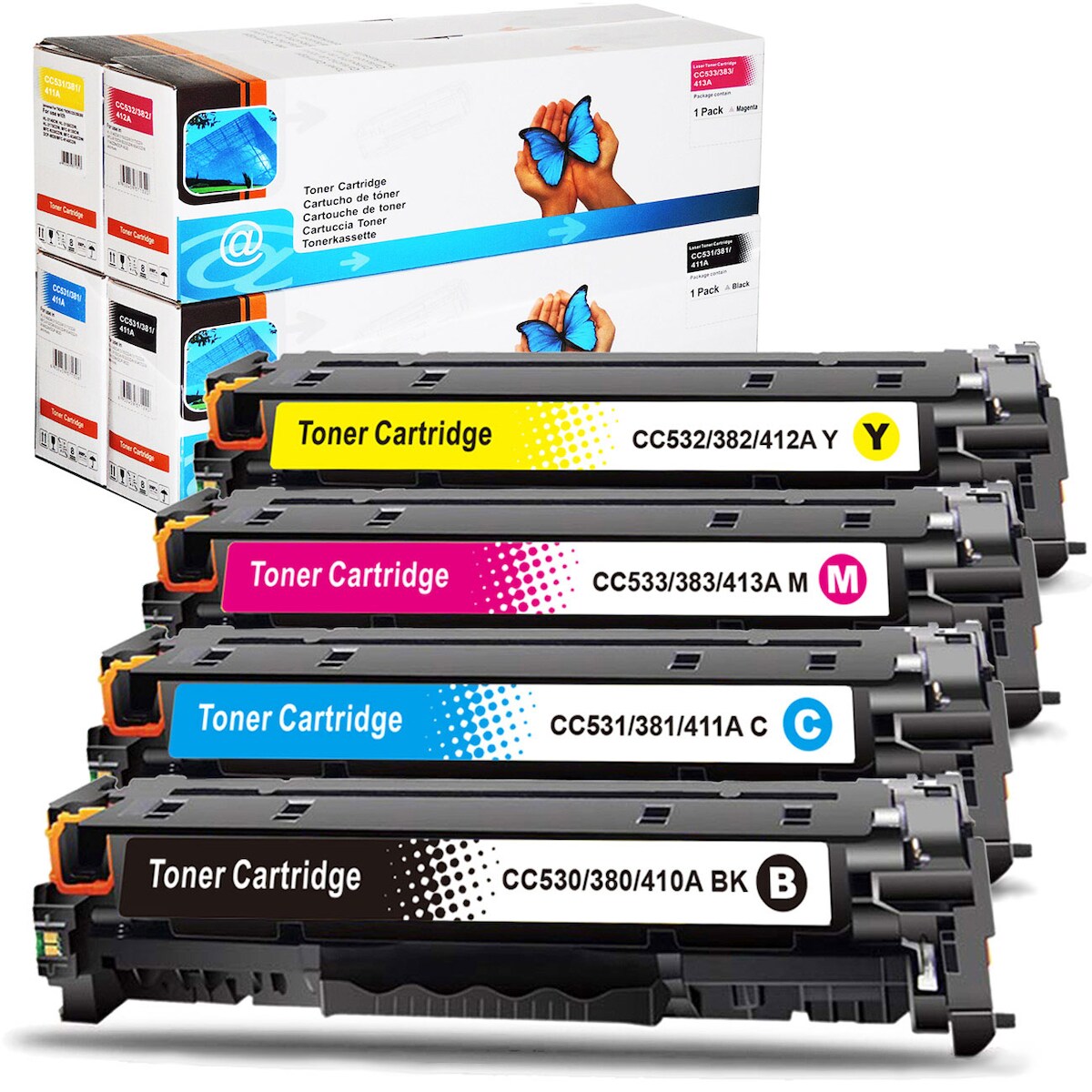 4 TonerSet für HP Color LaserJet CM2320EB MFP Tonerkassetten kompatibel HP-304A alle Farben von Gigao Image