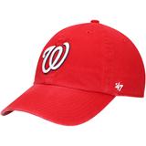 Youth '47 Red Washington Nationals Team Logo Clean Up Adjustable Hat