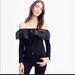 J. Crew Tops | J Crew Organza Off Shoulder Ruffle Top | Color: Black | Size: L