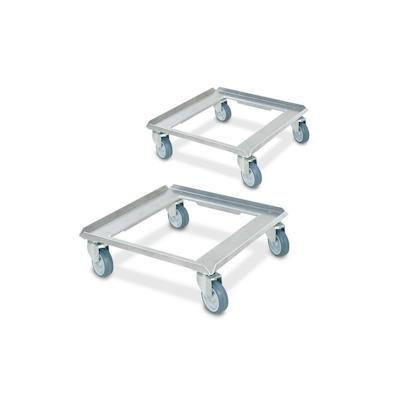 BRB Aluroller für Spülkörbe 500x500 mm, graue Gummiräder, offen, Tragkraft 250 kg Image
