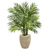 4' Areca Palm Artificial Tree in Sand Colored Planter - 30"D x 27"W x 48"H
