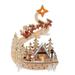 Kurt Adler 11.8-Inch Battery-Operated Light Up Wooden Christmas Village with Santa and Sleigh