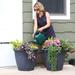 Sunnydaze Anjelica Outdoor Flower Pot Planter - Slate Finish - 24-Inch
