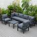 Outdoor 7-Piece Patio Sectional Set Aluminum Frame W/ Coffee Table