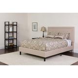 Panel Tufted Upholstered Platform Bed and Pocket Spring Mattress