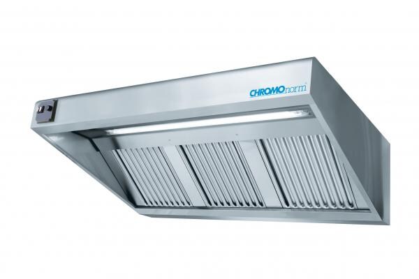 CHROMOnorm WANDHAUBE MIT VENTILATOR UND BELEUCHTUNG TIEFE 900 MM - 1200x900x450 mm Image
