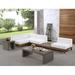 Winston Porter Ihor 128.5" Wide Outdoor Left Hand Facing Patio Sectional w/ Cushions /Natural Hards in Brown/Gray/White | Wayfair
