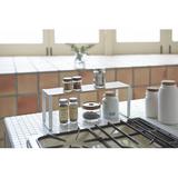 Yamazaki Home Wide Kitchen Rack - Shelf Storage Organizer, Steel + Wood Plastic in Brown/White | 6.1 H x 15.7 W x 4.7 D in | Wayfair 3155