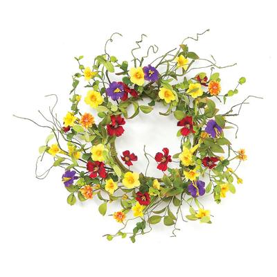 Summer Garden Trumpet Wreath 20''D Fabric - Melrose International 42021DS