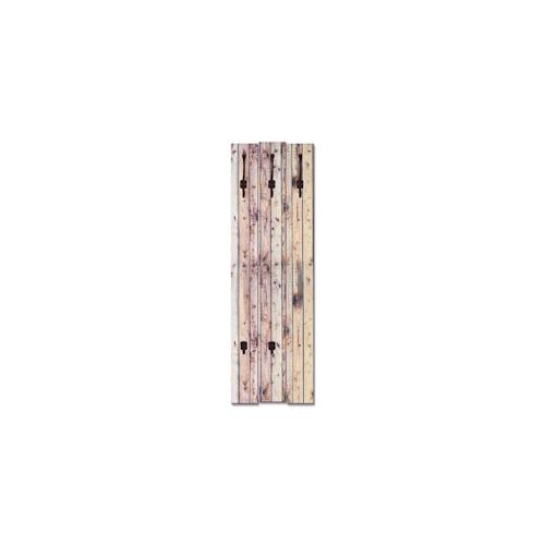 ARTlland Wandgarderobe Holz Design mit 5 Haken Garderobe mit Motiv Weißer Vintage-Hintergrund Größe: 45×140 cm