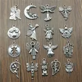 20 pièces breloques d'ange Antique couleur argent pendentifs d'ange pour Bracelets anges breloques