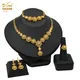 ANIID-Ensemble de bijoux en or 24 carats pour femmes collier de Dubaï boucles d'oreilles pour