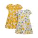 Simple Joys by Carter's Baby Mädchen Short-Sleeve and Sleeveless Dress Sets, Pack of 2 Freizeitkleid, Grau Ananas/Senfgelb Blumen, 2 Jahre (2er Pack)