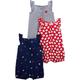 Simple Joys by Carter's Baby Mädchen 3-Pack Snap-up Rompers Strampler, Rot/Weiß/Blau, 3-6 Monate (3er Pack)