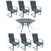 Courtyard Casual Santa Fe 7 Piece 60" Hexagon Dining Table and 6 Spring Chairs