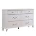 Dresser with 7 Drawers and Crystal Knobs, White