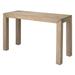 Table with Wooden Block Legs and Grain Details, Brown