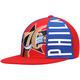 "Casquette snapback rouge Mitchell & Ness Philadelphia 76ers Hardwood Classics Big Face Callout pour hommes - Homme Taille: OSFA"
