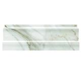 Apollo Tile 12" x 4" Marble Cove Base Tile Trim in White Marble in Gray/White | 12 H x 4 W x 0.38 D in | Wayfair APLMCT886PA