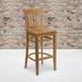 2Pk Vertical Slat Back Wood Restaurant Barstool - Hospitality Seating