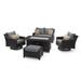 Deco 5 Piece Sunbrella Outdoor Patio Love And Motion Club Fire Set