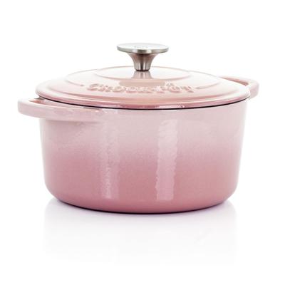 Crock-Pot Artisan 2Pc 3Qt Enamled Cast Iron Dutch Oven Blush Pink