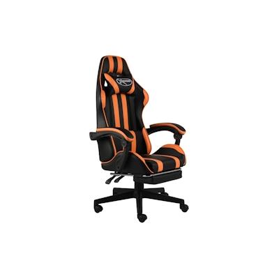 vidaXL Gaming-Stuhl mit Fußstütze Schwarz und Orange Kunstleder Image
