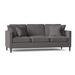 Langley Street® Del Lago 88.5" Square Arm Sofa Faux Leather/Polyester in Gray | 38.5 H x 88.5 W x 37.5 D in | Wayfair