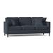 Langley Street® Del Lago 88.5" Square Arm Sofa Faux Leather/Polyester in Blue | 38.5 H x 88.5 W x 37.5 D in | Wayfair