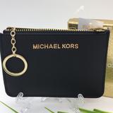 Michael Kors Bags | Jet Set Travel Sm Tz Coinpouch W Id Leather Black | Color: Black/Gold | Size: Small
