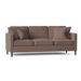 Langley Street® Del Lago 88.5" Square Arm Sofa Faux Leather/Polyester in Brown | 38.5 H x 88.5 W x 37.5 D in | Wayfair