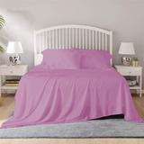 Eider & Ivory™ Brookville 2200 Thread Rayon Sheet Set Microfiber/Polyester/Rayon from Bamboo/Microfiber/Rayon in Pink | 96 H x 66 W in | Wayfair