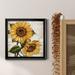 August Grove® Sunflower Summer II - Picture Frame Painting on Canvas Canvas, Solid Wood in Black/Blue/Gray | 30.5 H x 30.5 W x 1.5 D in | Wayfair